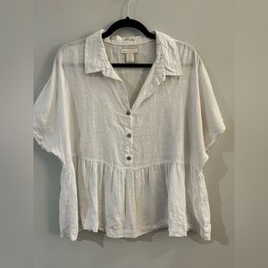 White catherine malandrino white short sleeve